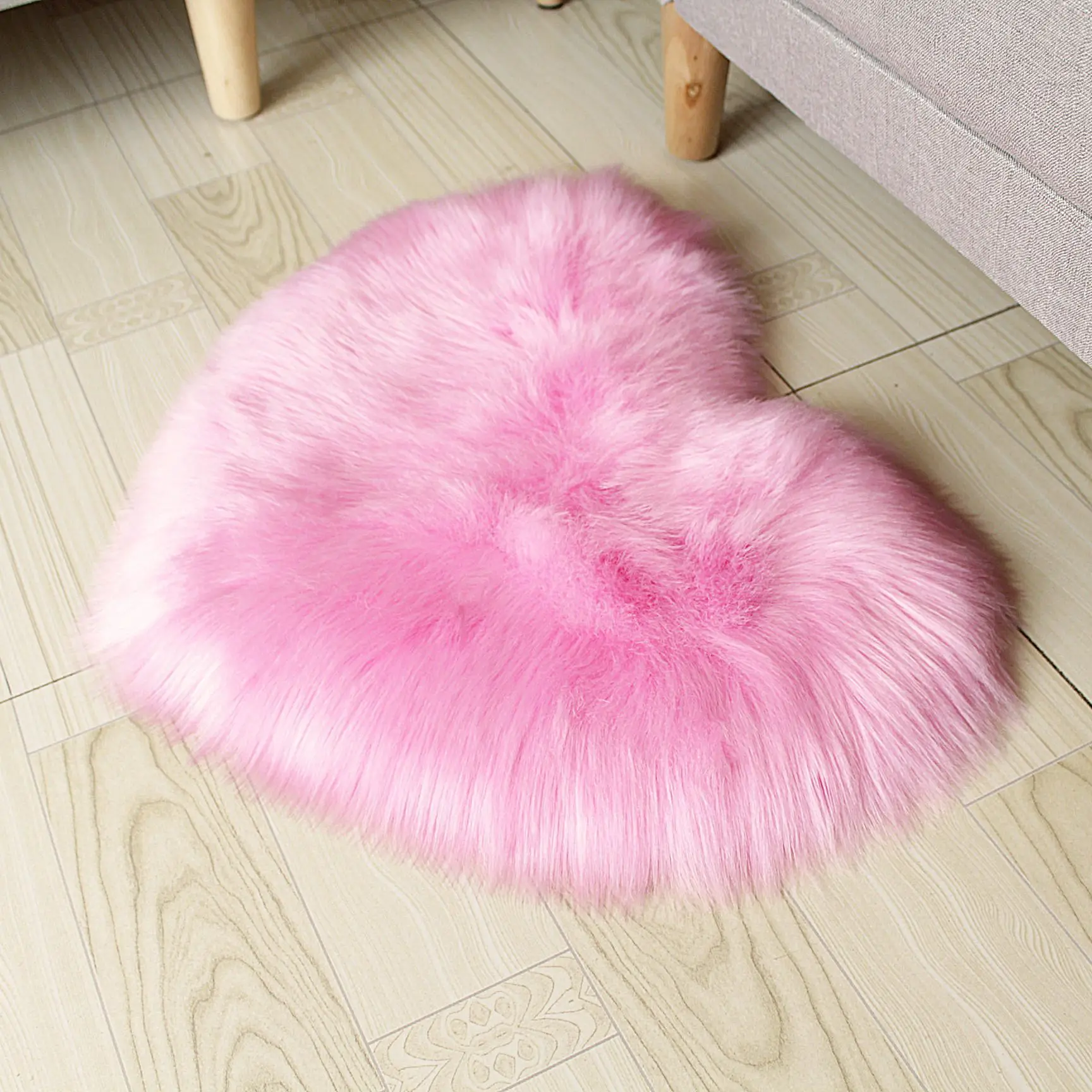 Розовый меховой ковер в форме сердца для спальни, Длинные Плюшевые Пушистые ковры, моющиеся зимние мягкие Меховые коврики