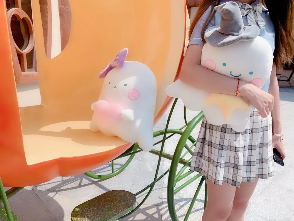 Kawaii аниме Призрак с сердцем Звезда плюшевые игрушки мягкие мультфильм Moster кукла домашняя диванная подушка дети девушки влюбленные подарок