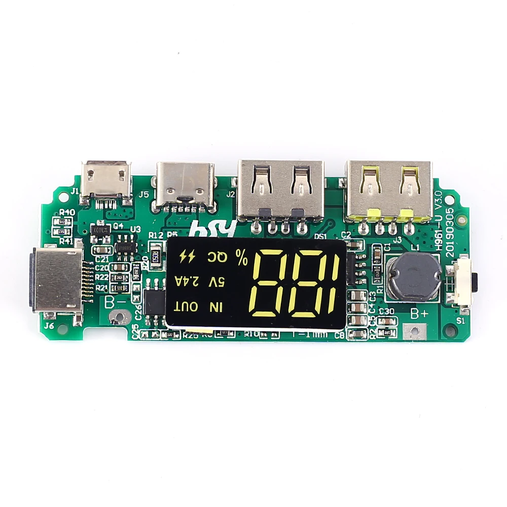 QC мобильный Мощность Boost модуль 5V 2.4A Зарядное устройство монтажной платы ЖК-дисплей Дисплей