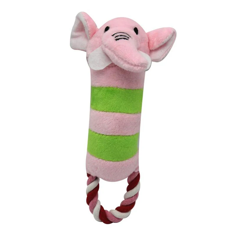 pink Горячая собака кошка игрушка плюшевый писк звуковые игрушки для собак питомец жевательная игрушка-пищалка для щенков скрипучий плюшевый звук животные теленок звуковая игрушка - Цвет: pink