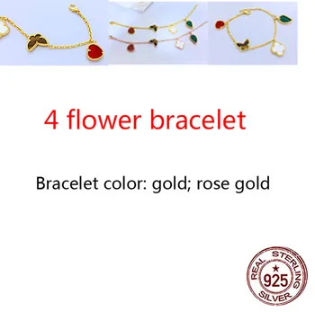 

925 sterling silver bracelet high-end fashion romantic heart-shaped butterfly clover bracelet inlaid stone jewelry fashion hot