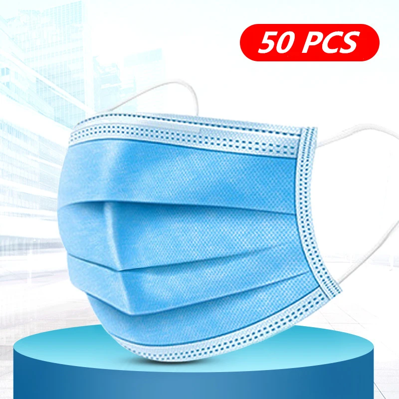 

50Pcs High Quality 3 layers Mask for germ protection masks protection for air pollution Fast shipping