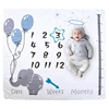 1 Set Baby Monthly Record Growth Milestone Blanket Newborn Photography Props Accessories Cartoon Printing Background 1