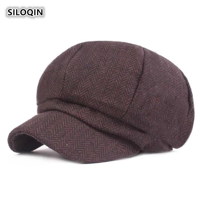 SILOQIN новые Snapback Осень Зима хлопок женская кепка газетчика Простые Модные теплые береты художника Досуг кепки с козырьками