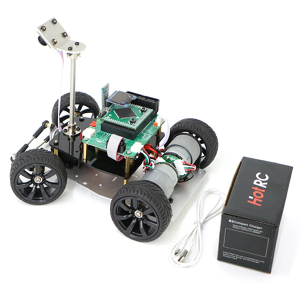 

K66version remote control steering gear steering robot DIY car kit has PID controller with encoder optional CCD line patrol