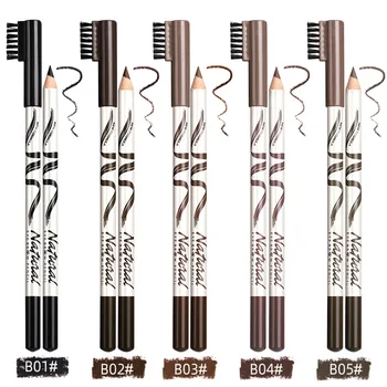 

NEW Eyebrow Makeup Waterproof Eyebrow Pencil Brush Easy to Wear Eye Cosmetic Pencil with Brush Dual Use Brown Grey Black Paint