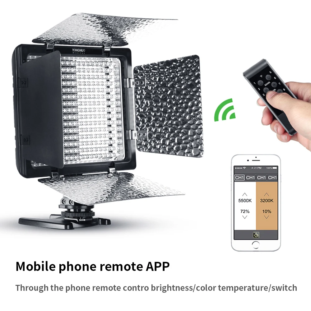  YONGNUO YN300 III YN-300 III 3200k-5500K CRI95 Camera Photo LED Video Light Optional with AC Power  - 4000455893288