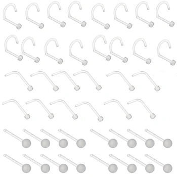 

Piercing Nariz Wholesale 30Pcs Transparent Acrylic Clear BioFlex Tongue Ring Barbell Eyebrow Belly Nose Labret Lip Body Jewelry
