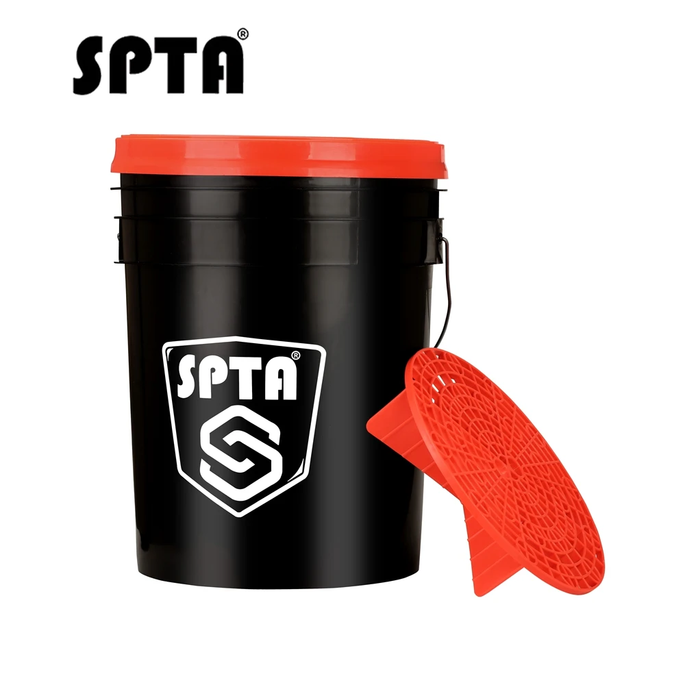 

SPTA Professional Car Wash Bucket with Grit Guard Heavy Duty 5 Gallon Grit Guard Wash Bucket for Car Motorbike Truck Wash Clean