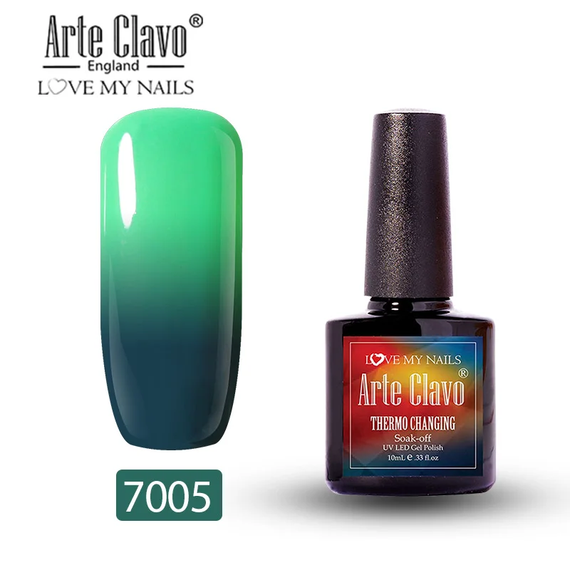 7005 Arte Clavo, 10 мл, Гель-лак для ногтей, меняющий цветовую температуру, блестящее украшение, макияж, маникюрный Топ, набор, сделай сам, дизайн ногтей, салон - Цвет: 7005
