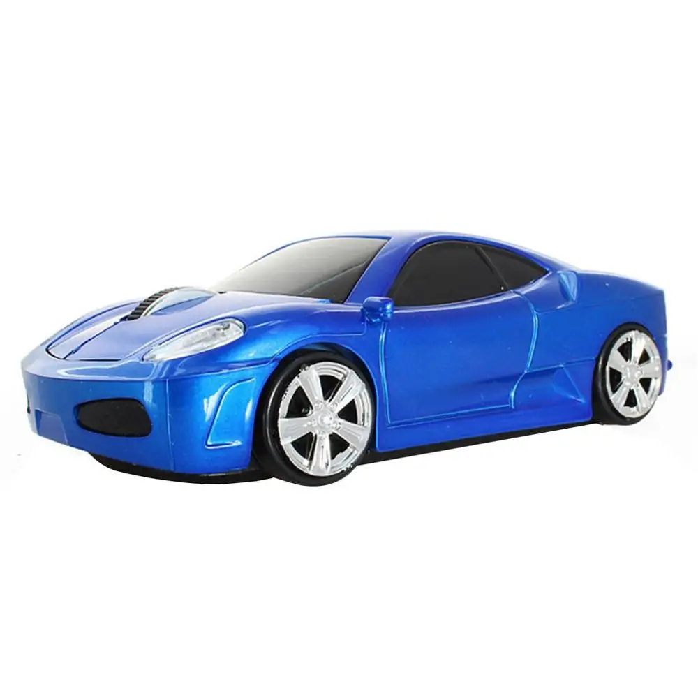 Креативная Беспроводная игровая мышь для моделирования спортивных автомобилей 2,4 г, оптическая мышь для компьютера, периферийные аксессуары, подарки - Цвет: Синий