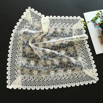 

European pastoral tablecloth lace embroidery hollow bedside flower TV cabinet with cover towel coffee table table cloth