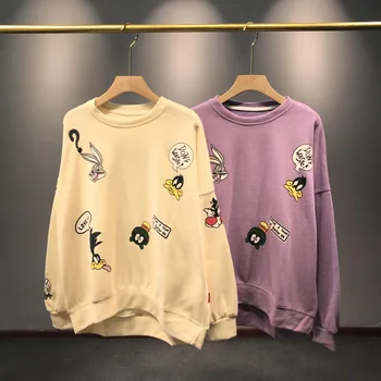 

Autumn Round Neck Sweatshirt Cartoon Loose Oversized Women's Pullover