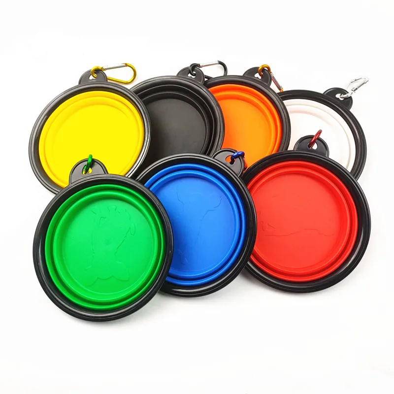 

Pet Silicone Bowl Folding Dog Bowl Cat Bowl Outdoor Travel Portable Accompanying Bowls Small Dog Teddy Dog Food Bowl