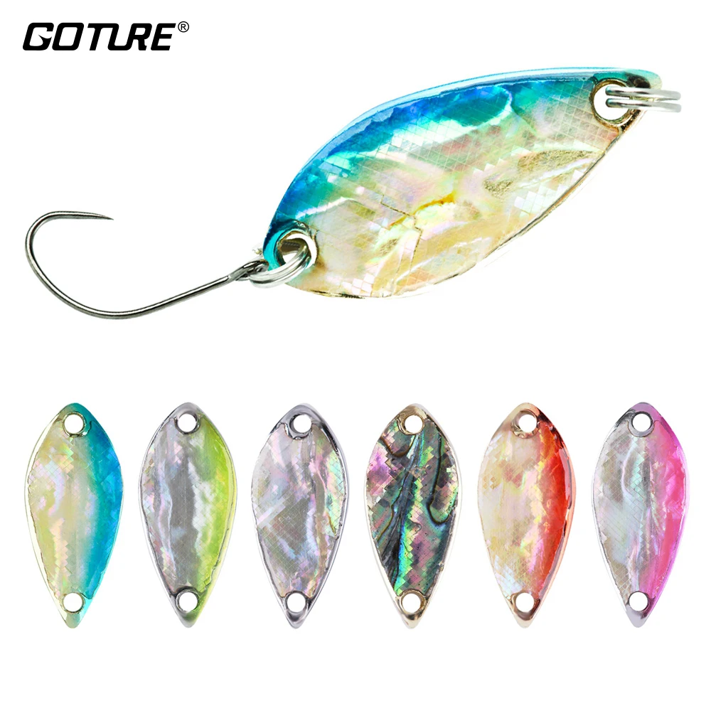 

Goture 2pcs/pack Micro Fishing Spoon Lure Wobbler 3cm 2.8g Hard Artificial Bait for Trout Freshwater Fishing