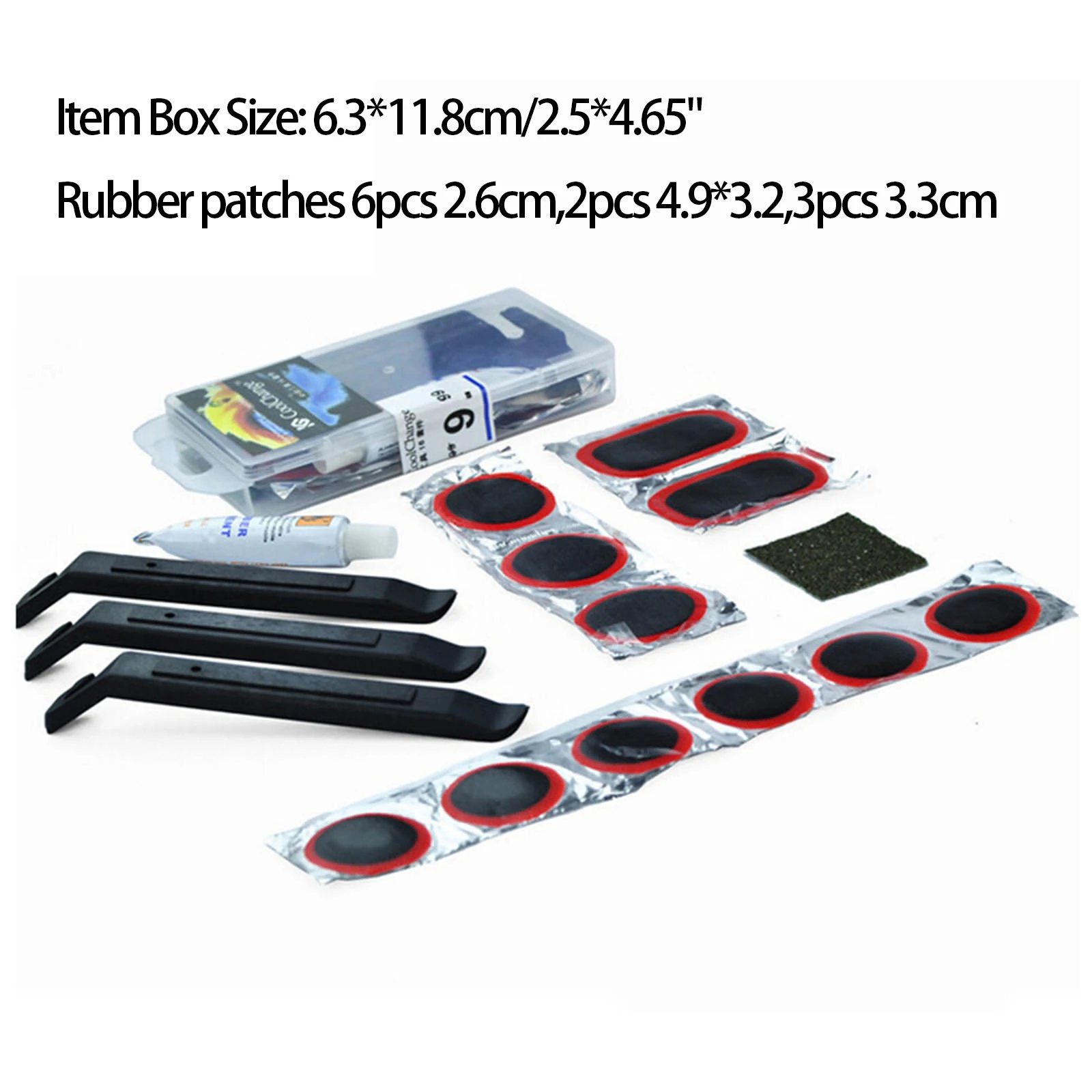 Best 1 Set MTB Bike Cycling Bicycle Tyre Glue Patch Lever Puncture Repair Kit Rubber Tool