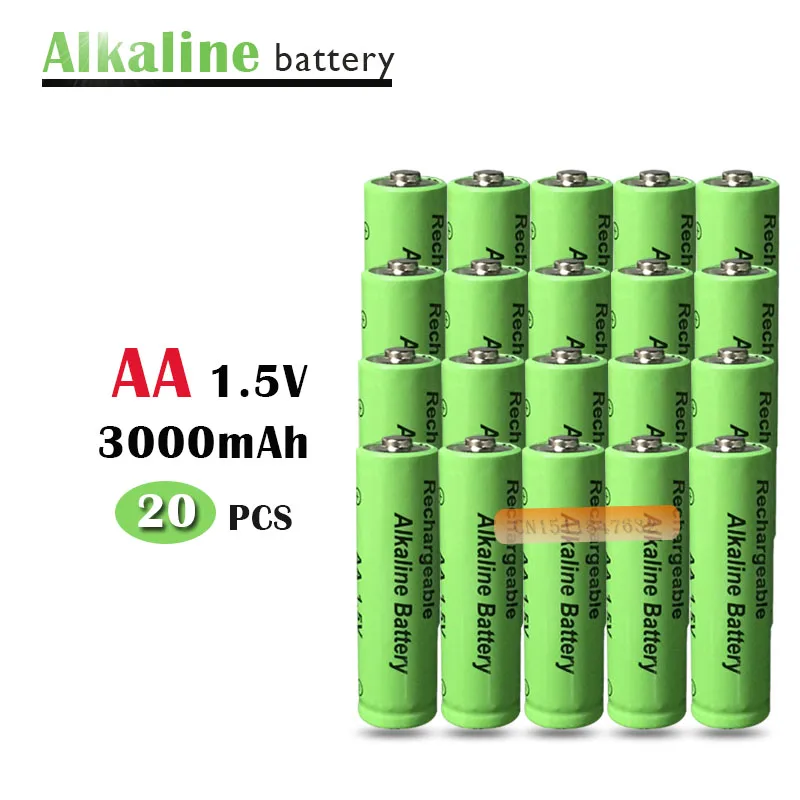 20 шт./лот, новинка, перезаряжаемая батарея AA 3000 мА/ч, 1,5 в, новая Щелочная перезаряжаемая батарея, светодиодный светильник, игрушка, mp3