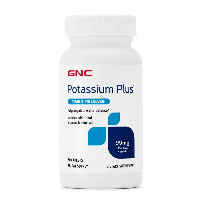 

Free Shipping Potassium Plus 99 mg 60 caplets helps regulate water balance Includes additional witamins & minerals