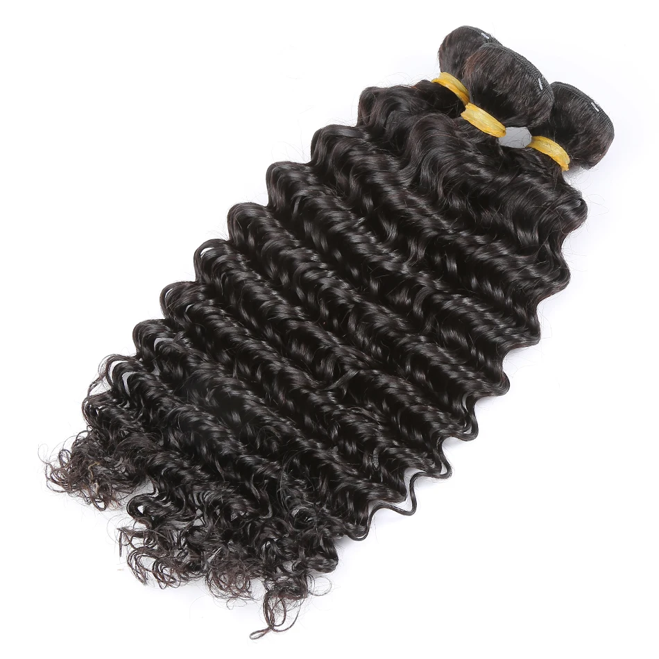28 30 32 34 40 Inch Malaysian Hair Bundles 1 3 4 Deep Wave Bundles Long Curly Human Hair Water Wave Remy Hair Extension