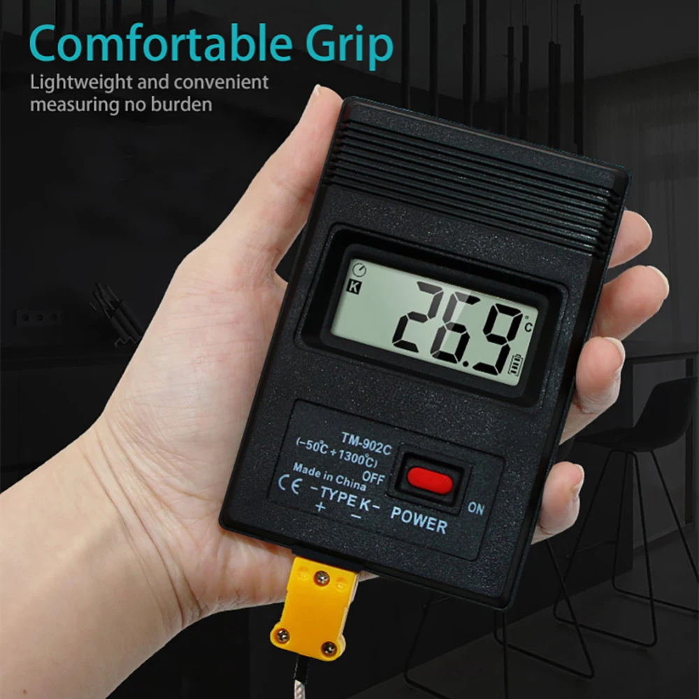 

LCD K Type Digital Thermometer -50°C to 1300°C with Thermocouple Sensor For Measuring Air And Surface Temperatures Tools Product