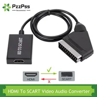 PzzPss HD 1080P HDMI Eingang Zu SCART Ausgang Video Audio Converter Adapter Für HDTV DVD Für Sky Box STB stecker und Spielen DC Kabel