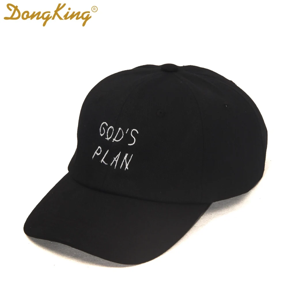 Новая бейсболка DongKing Drake GODS PLAN Dad Hat из мягкого хлопка Бейсболка для мужчин и женщин модная вышивка хип-хоп заглушки регулируемые - Цвет: Black