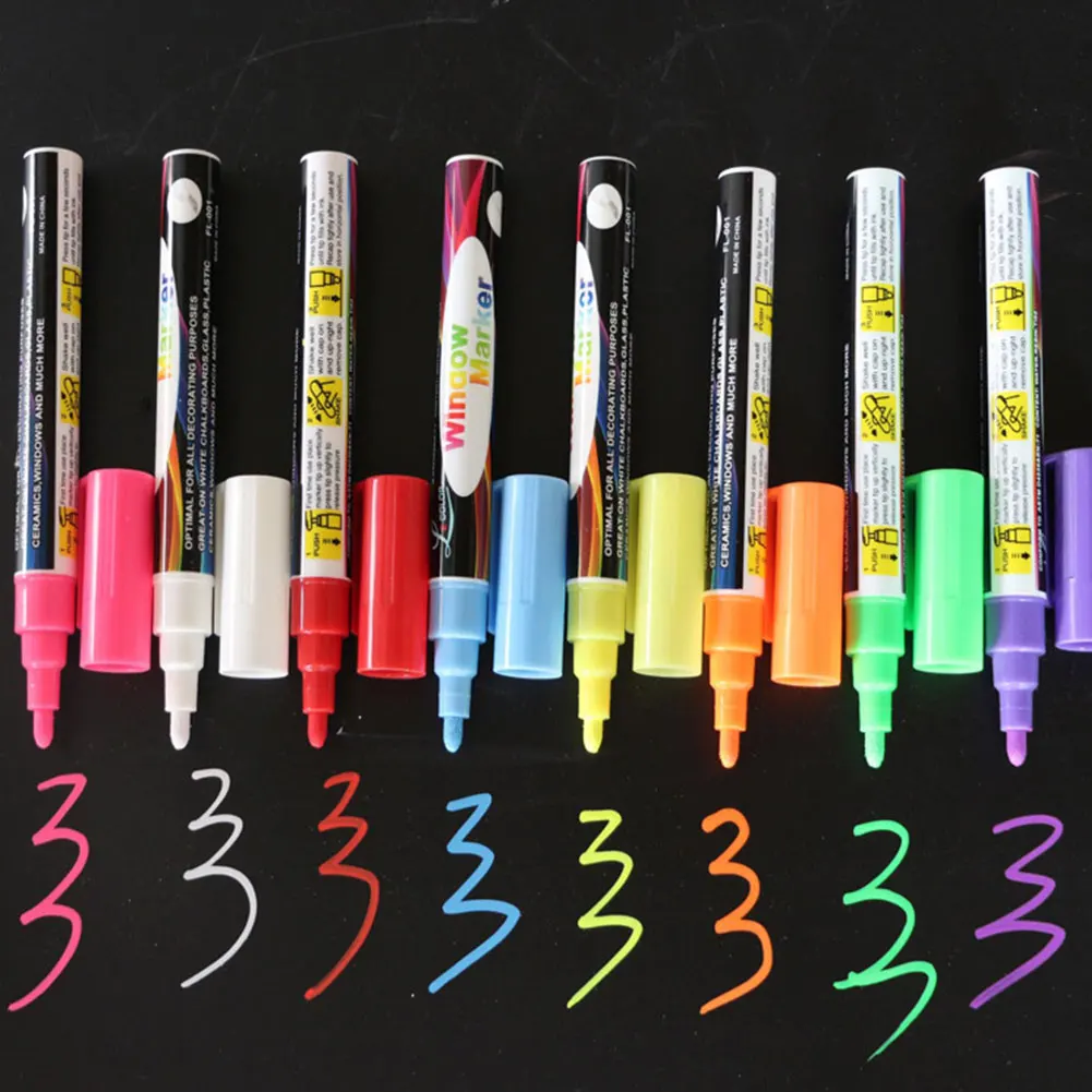 Светодиодный электронный досок Жидкий Мел флуоресцентная ручка, маркер доска Стекло меню окна#0123
