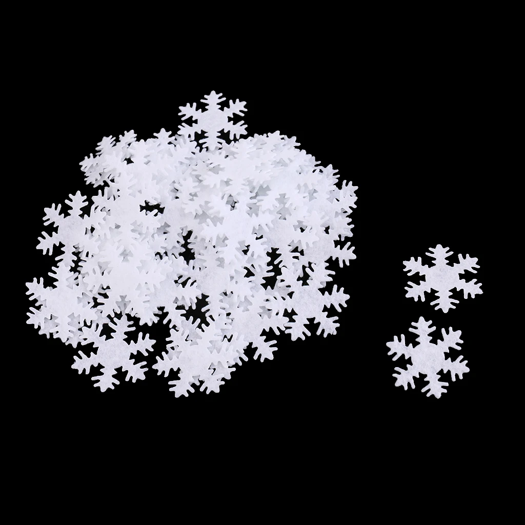 50 Pieces Non-woven Fabric Christmas Snowflake Patch Padded for DIY Xmas Decoration