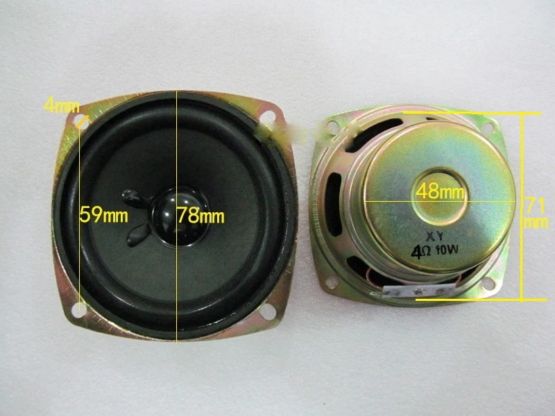 1 шт. 3-дюймовый 4Ω 10 Вт Полнодиапазонный динамик громкоговоритель 4ohm запчасти для