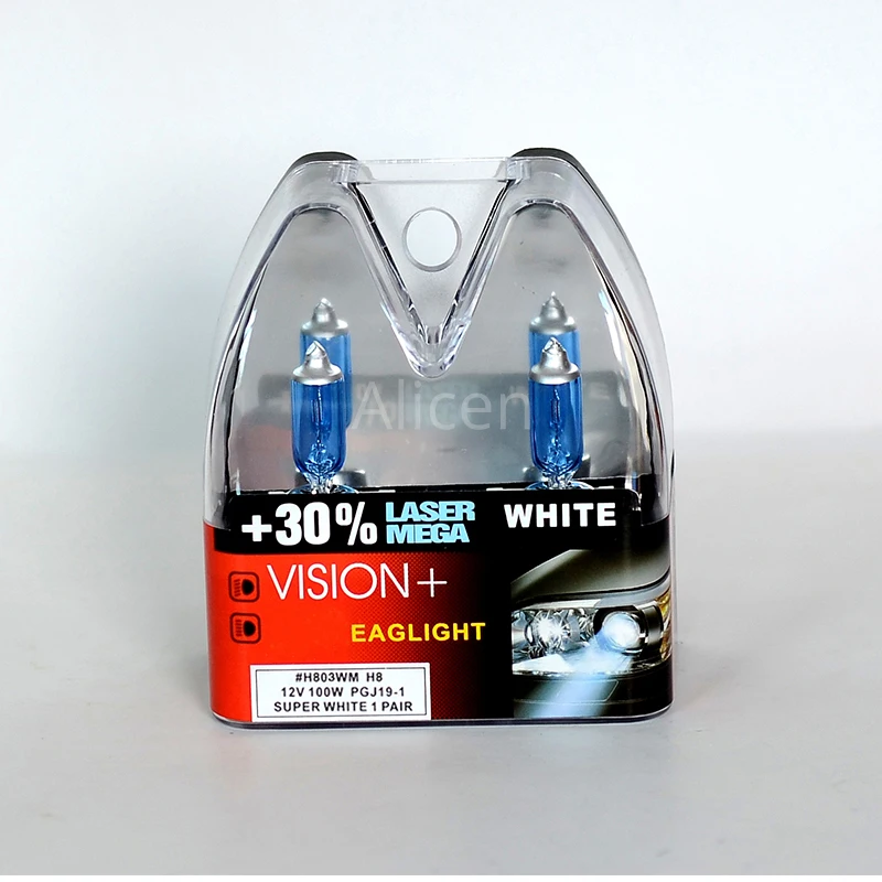 100W 12V Супер лампы белого цвета H7 Racing Vision + 30% больше яркости автомобильная фара