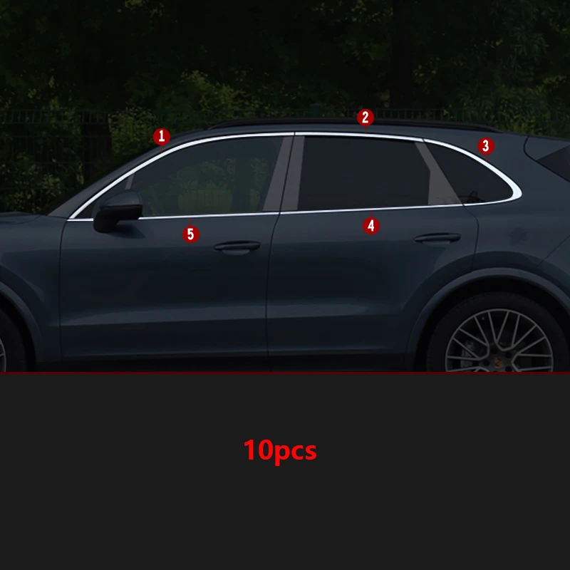 Для Porsche Cayenne нержавеющая сталь автомобиля двери окна литье столба Подоконник Накладка отделка автомобиля аксессуары для укладки - Цвет: C