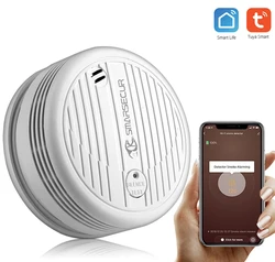 Détecteur de fumée Wifi, capteur de fumée très sensible pour smart Life, contrôle par application électrique par Tuya 
