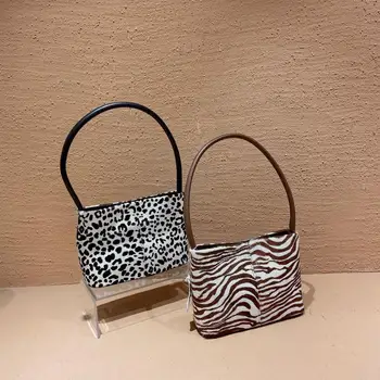 

New high quality leather fashion trend zebra small armpit bag with cowhide and horse hair one shoulder women's bag