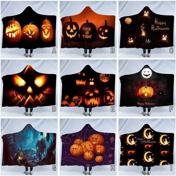 

150x200cm Halloween Hooded Blanket Cloak Cap Blanket Air Conditioning Blanket christmas decorations for home^35