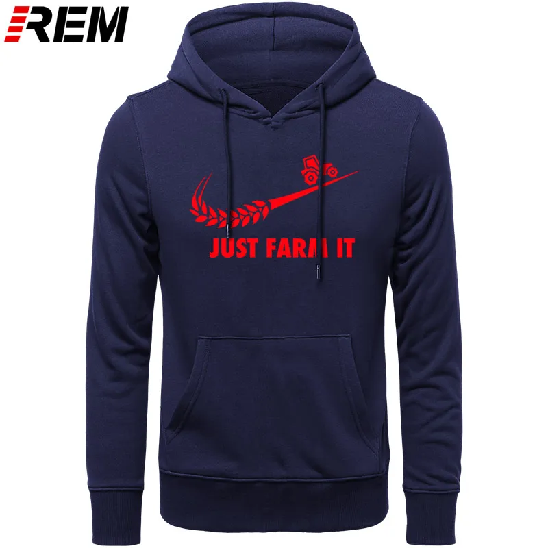 Худи rem Fashion Just Farm It для мужчин, с круглым вырезом, хлопок, с длинным рукавом, фермер, фермерский человек, топы, Толстовки, Толстовки - Цвет: NAVY RED