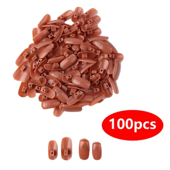

100Pcs Nail Art Tips Practice Hand False Nail Training Manicure Tools Nail Trainer Tool Nail Tips For Manicure Practice Hand
