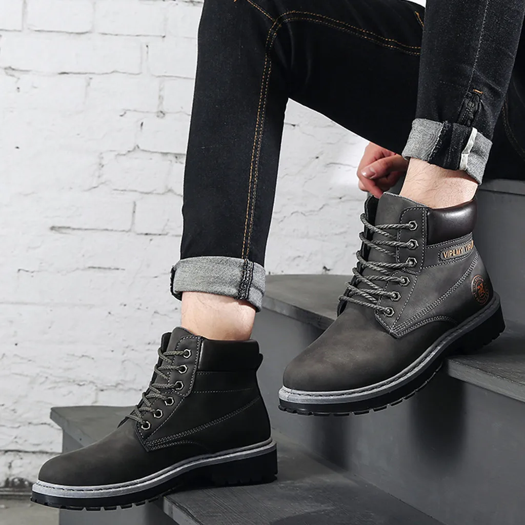 Мужская обувь; Новинка; модные ботинки; zapatos de hombre; Мужская мода; повседневные красивые рабочие кожаные ботинки в стиле ретро; ботинки в байкерском стиле