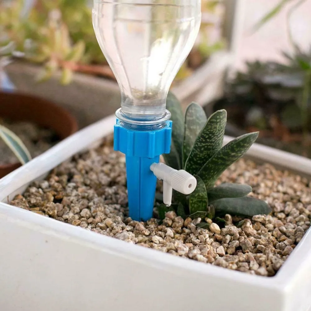 Flower Pot Irrigation Automatic Watering Device With Valve Adjustable Lazy Pouring Water Dispenser 12Pcs