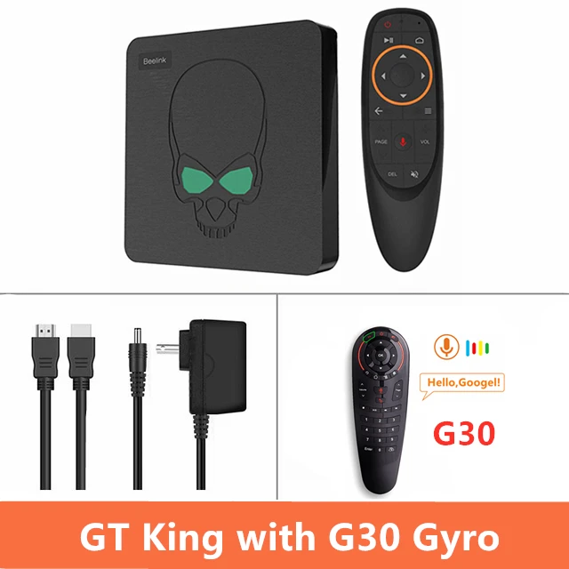 ТВ приставка Beelink GT King S922X Android 9,0 LDDR4 4 Гб 64 Гб Голосовое управление 2,4G 5,8G Wifi BT4.1 USB3.0 1000M GT King Android tv Box - Цвет: GT King G30