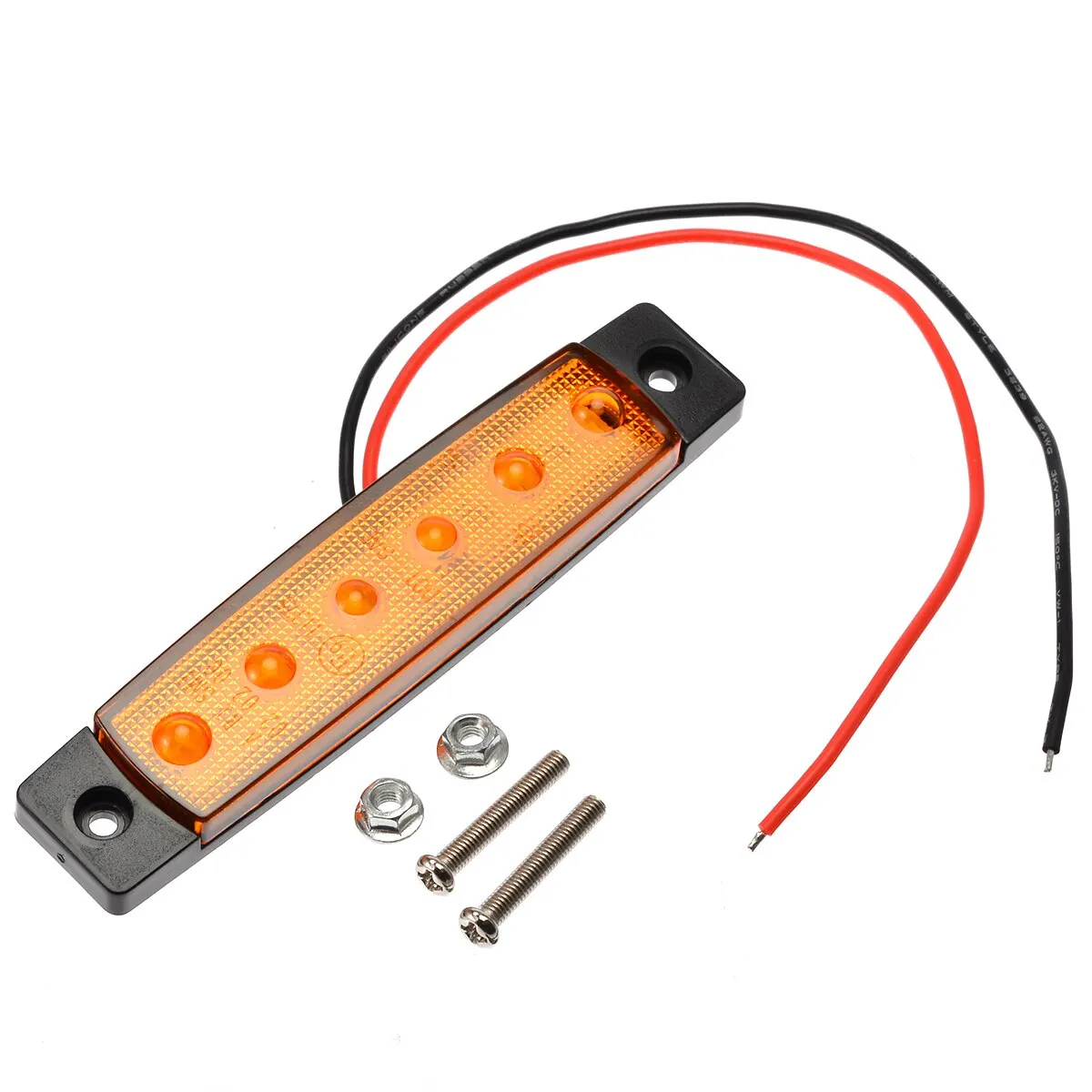 10pcs Amber Car External Lights LED 12V 6LED Auto Car Bus Truck Wagons Side Marker Indicator Trailer Light Rear Side Lamp