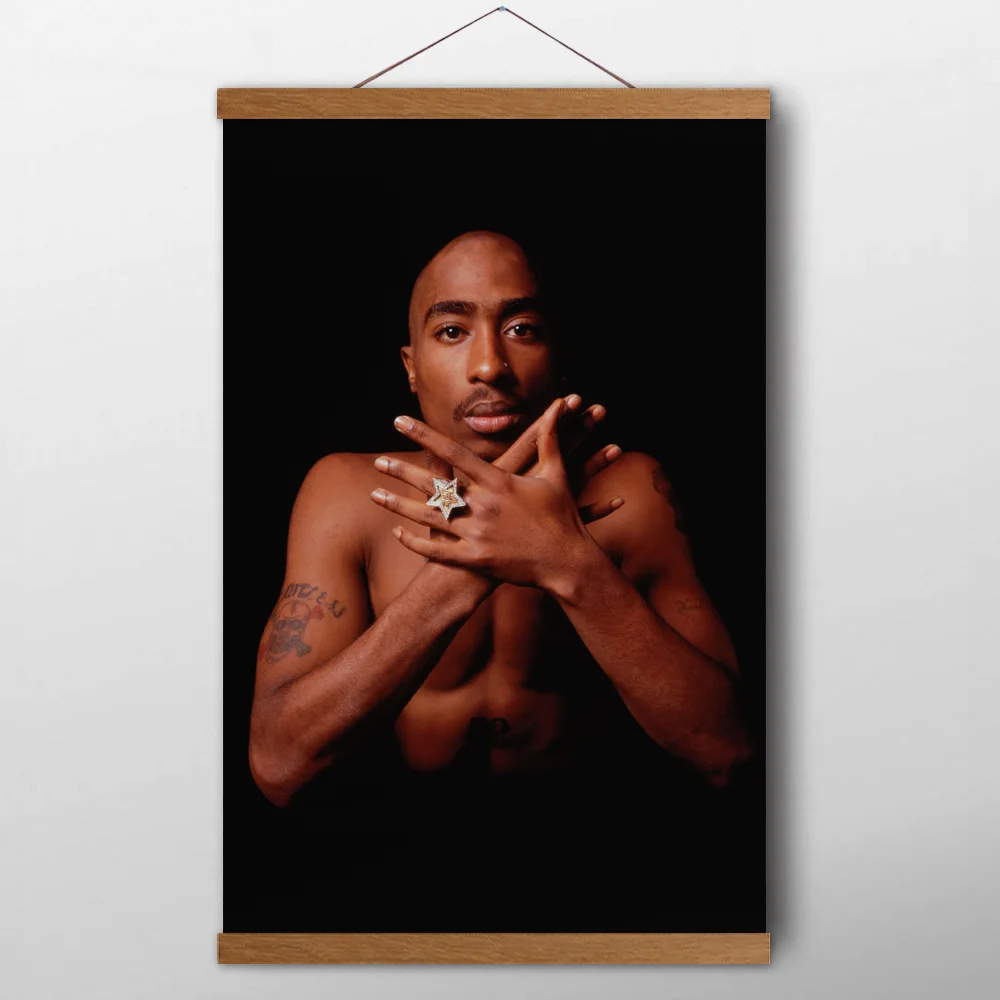 Портретные картины в виде прокрутки настенные художественные плакаты Tupac Shakur Music