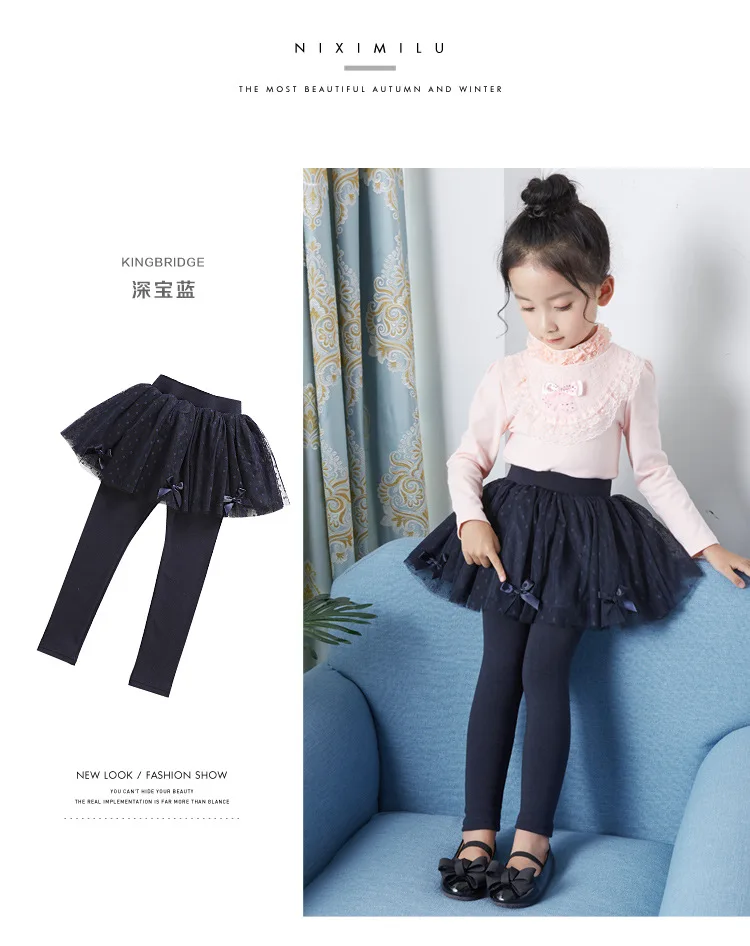 Girls' Trousers Spring And Autumn Childrenswear Autumn And Winter plus Velvet Culottes Korean-style Big Boy Pants Children Long