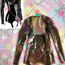 Латексные топы оборки открытый бюст блузы, топы, рубашки с подвязкой по индивидуальному заказу 0,4 мм