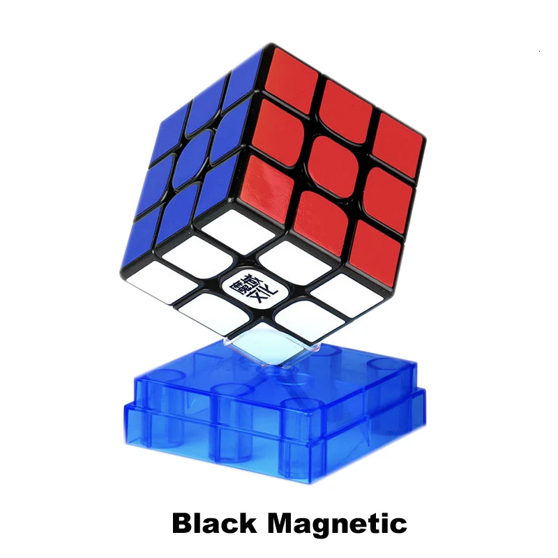 MOYU 3x3x3 WR M Магнитная скорость магический куб головоломка без наклеек профессиональные магниты Cubo Magico карты Развивающие игрушки для детей - Цвет: Magnetic Black