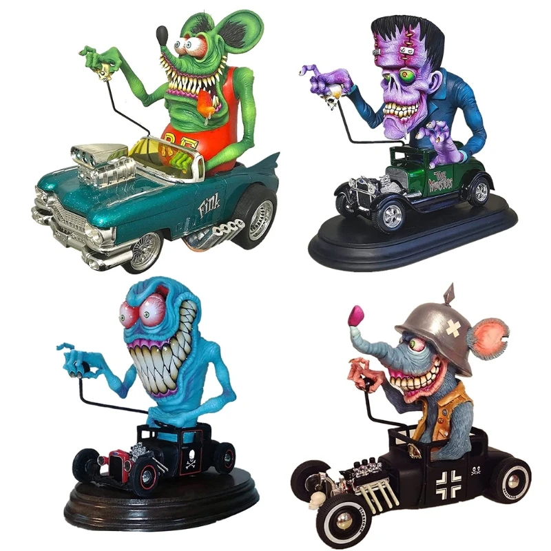 ハロウィーンのホラー車のラットのおもちゃの運転手の置物の大きなクレイジーなマウスの像 Figurines Miniatures Aliexpress