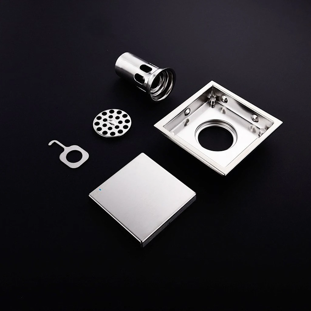 Tile Insert Square Invisible Floor Drain For Bathroom Shower Room 304 Stainless Steel Large Ground Drain Drop Shipping S06