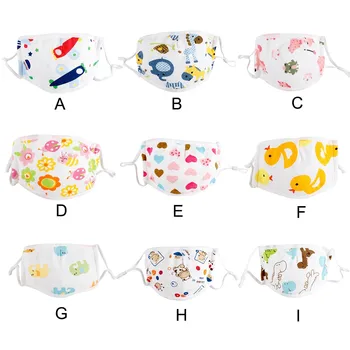 

In stock Kids Cartoon Print Adjustable 5 Layer Filter Safet Cotton Face mask mascarillas Masque Health Care Topmask ping