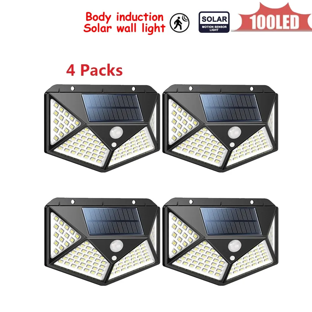 

1-4PCS LED 3 Modes Garden Solar LED Lights Outdoor Solar Lamp Motion Sensor 270 Degree Waterproof IP65 Solar Security Light indo