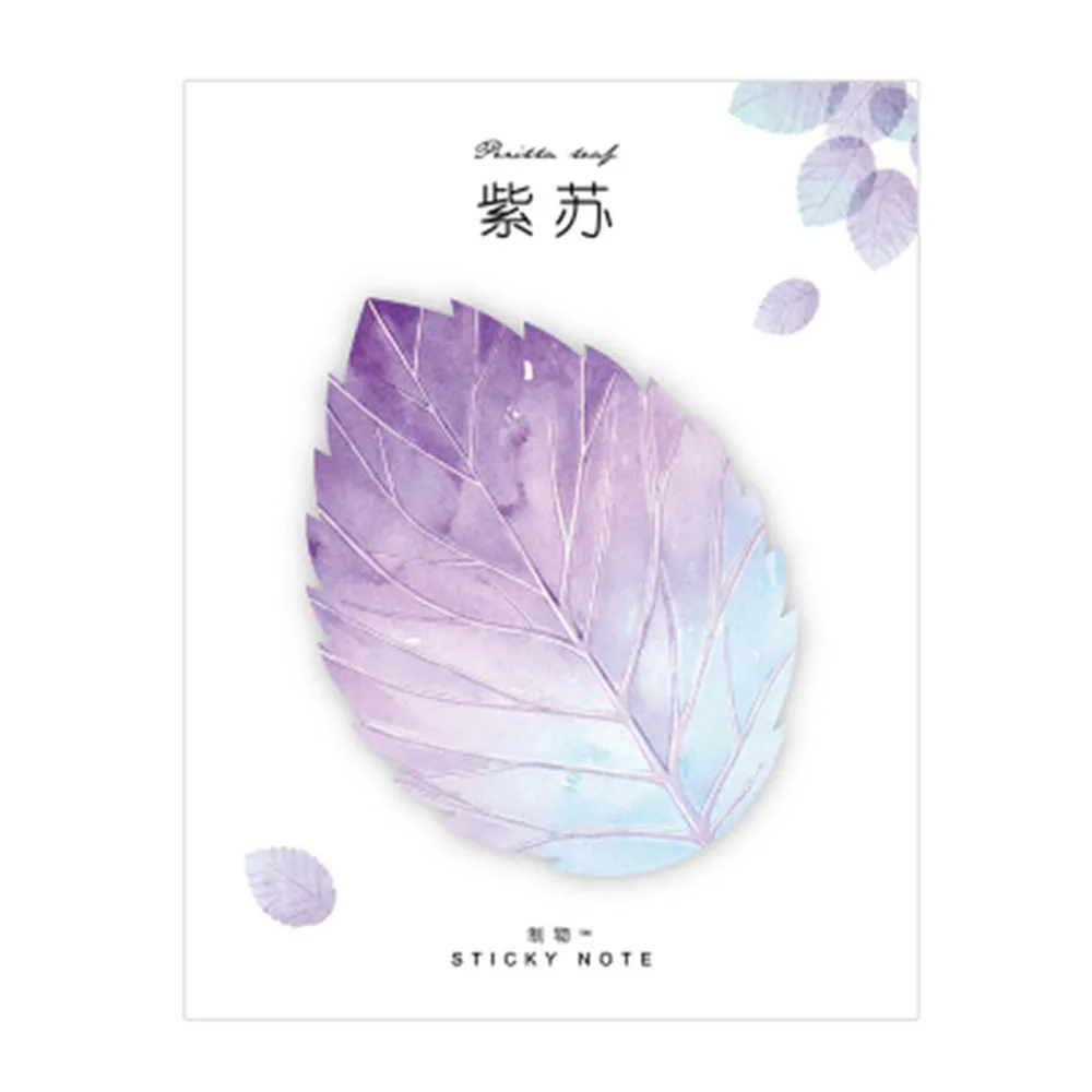 Cute Kawaii Natural Plant Leaf Sticky Note Memo Pad Note Office Planner Sticker Paper Korean Stationery School Supplies - Цвет: 4