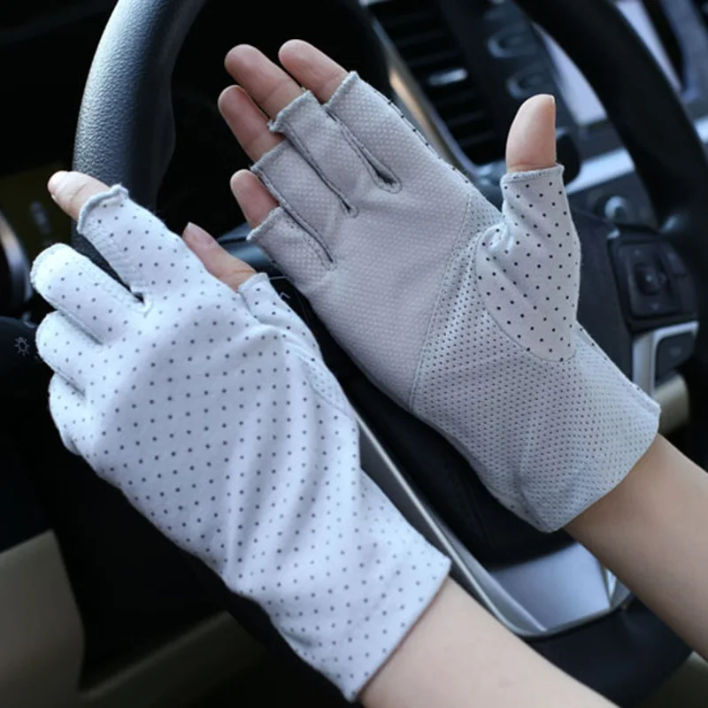 Women Full Finger Thin Light Gloves Riding Sporty Sunscreen Driving Glove Solid 